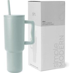 40 oz insulated tumbler with handle travel mug with straw stainless steel cup